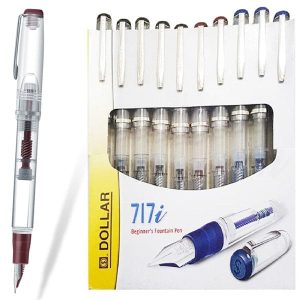 Dollar 717i Transparent Fountain Pen Pack of 10